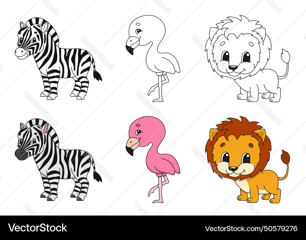 Set Malvorlage für Kinder niedlich Cartoon Set Malvorlage für Kinder niedlich Cartoon vektorbild