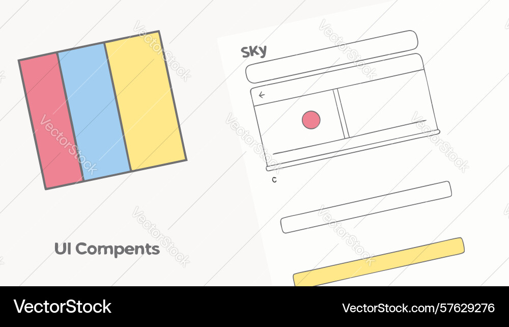 Ui components color scheme modern interface vector image
