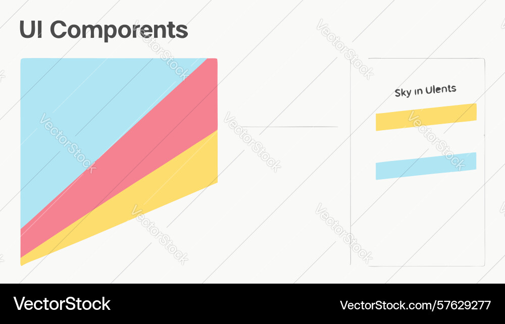Abstract ui elements color blocks user interface vector image