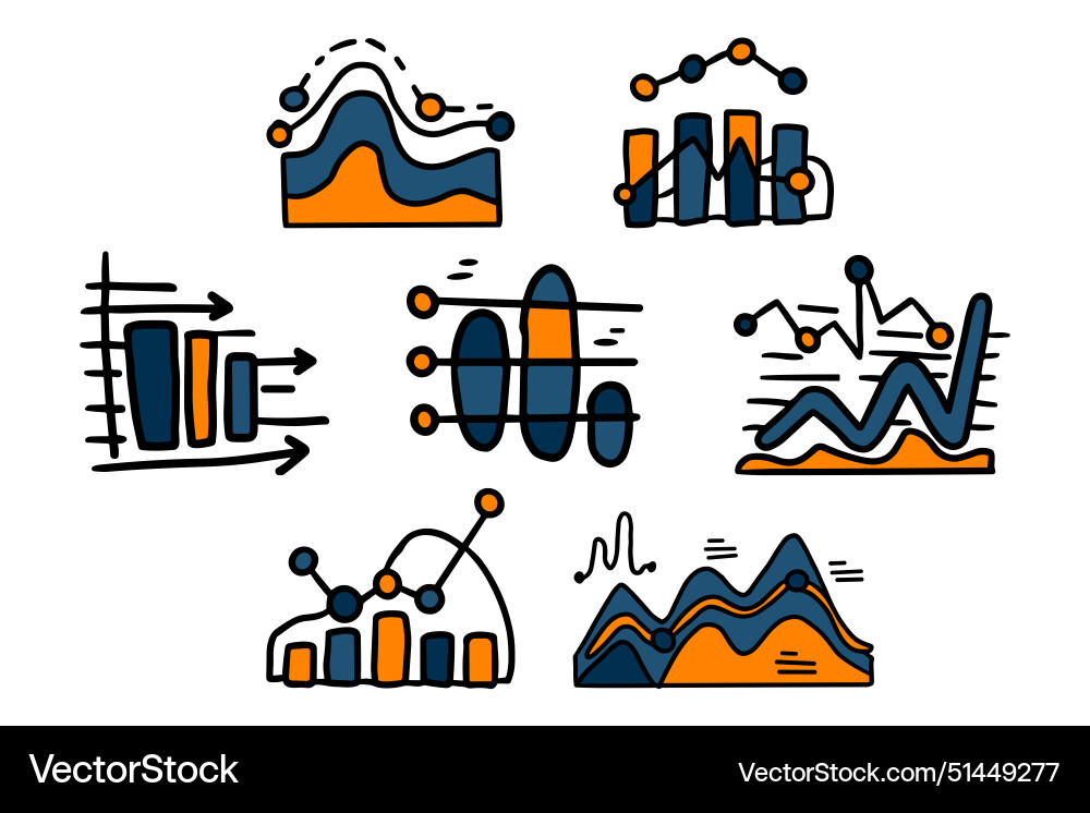 Eine Reihe von Diagrammen mit verschiedenen Formen und Größen Eine Reihe von Diagrammen mit verschiedenen Formen und Größen vektorbild
