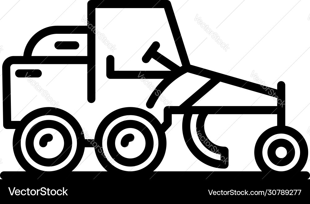 Grader machine utility icon outline style vector image