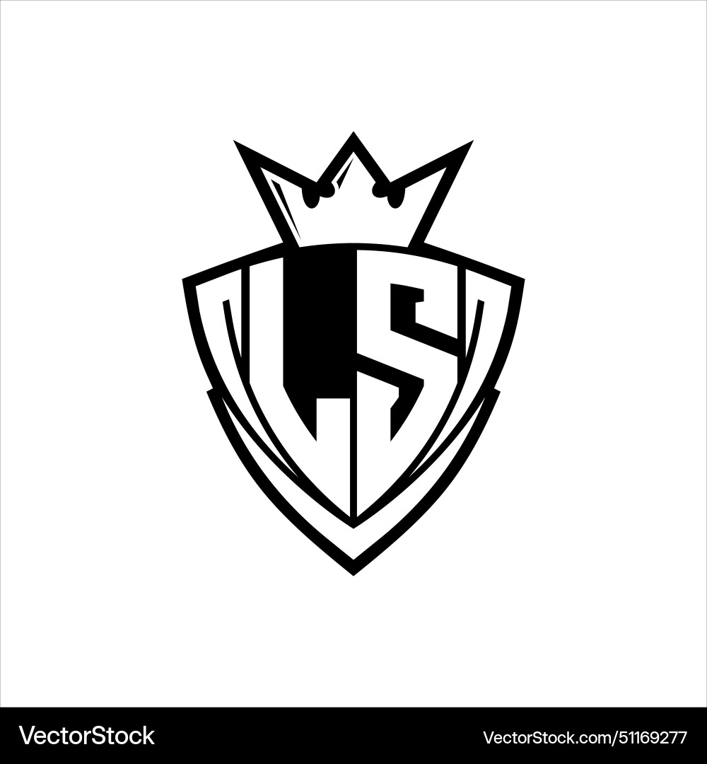 Ls letter logo with sharp triangle shield shape Ls letter logo with sharp triangle shield shape Vector Image