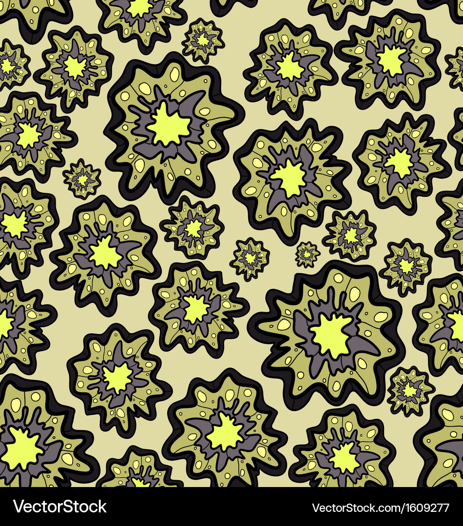 Seamless pattern of blob flowers Vector Image