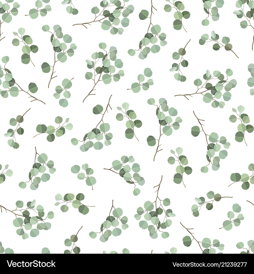 Seamless pattern with eucalyptus branches vector image