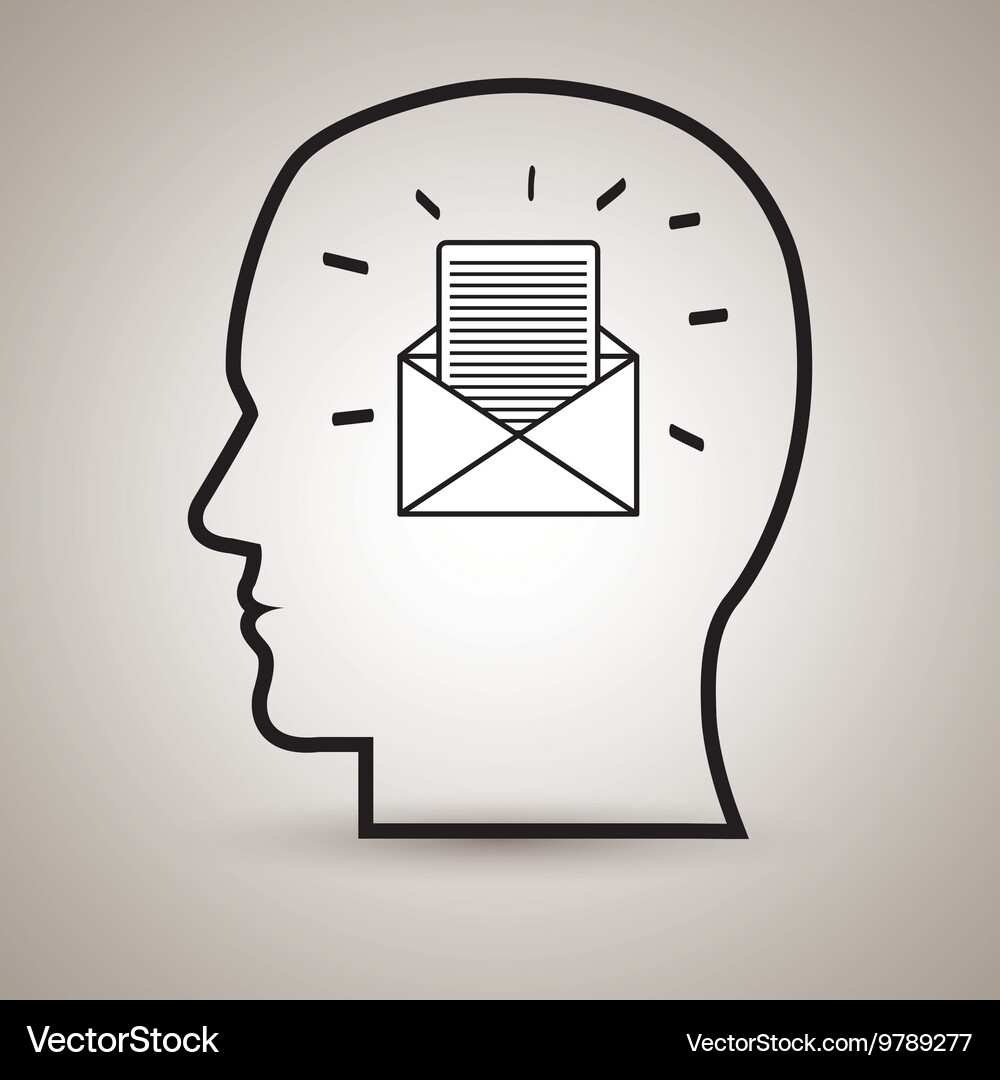 Silhouette with thought isolated icon design Vector Image