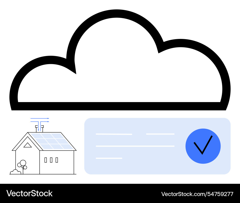 Smart home with cloud integration and data Smart home with cloud integration and data vector image