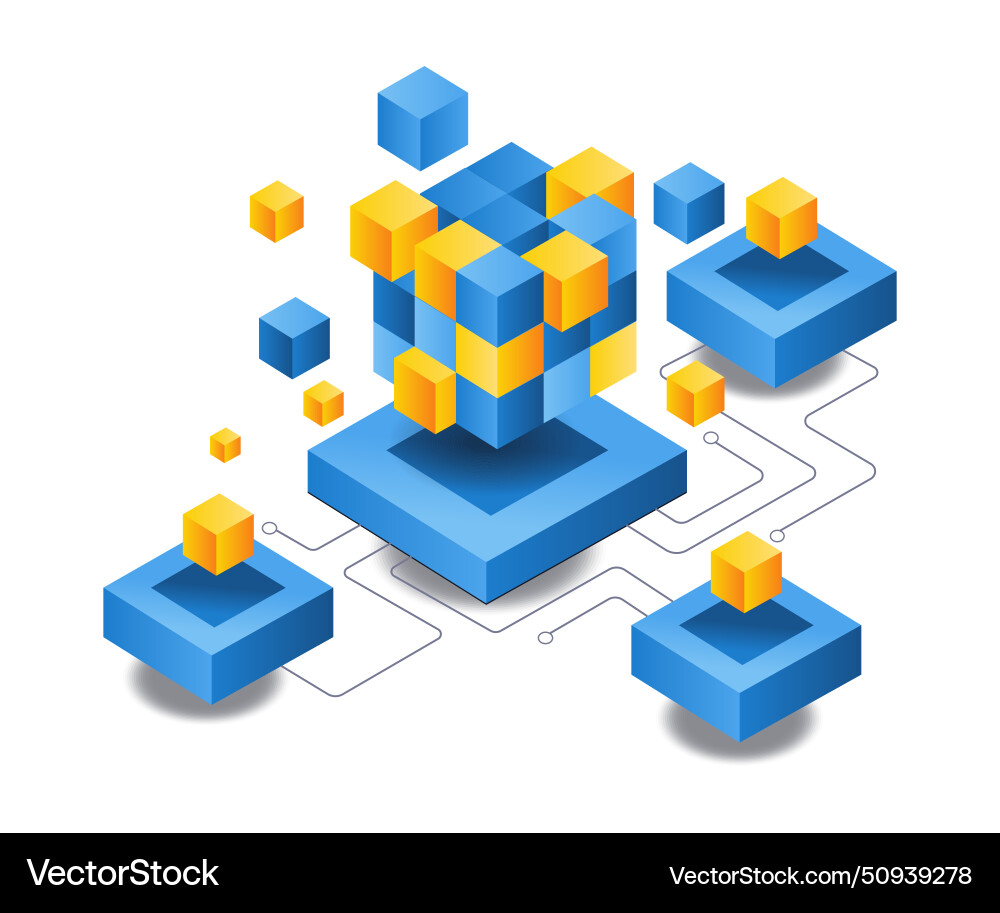 AI & Blockchain Network Management vector image