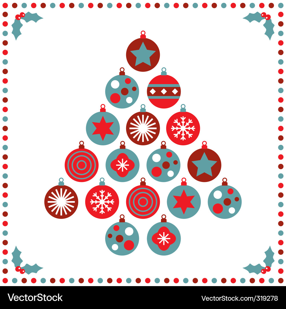 Christmas Ornament Card Vector Image