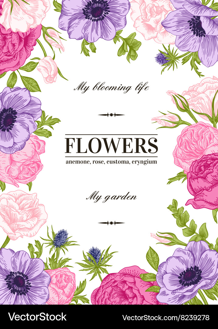 Floral background with flowers Vector Image