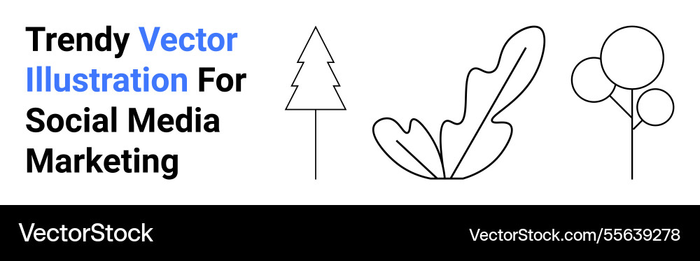Minimalist line art elements featuring tree Minimalist line art elements featuring tree vector image