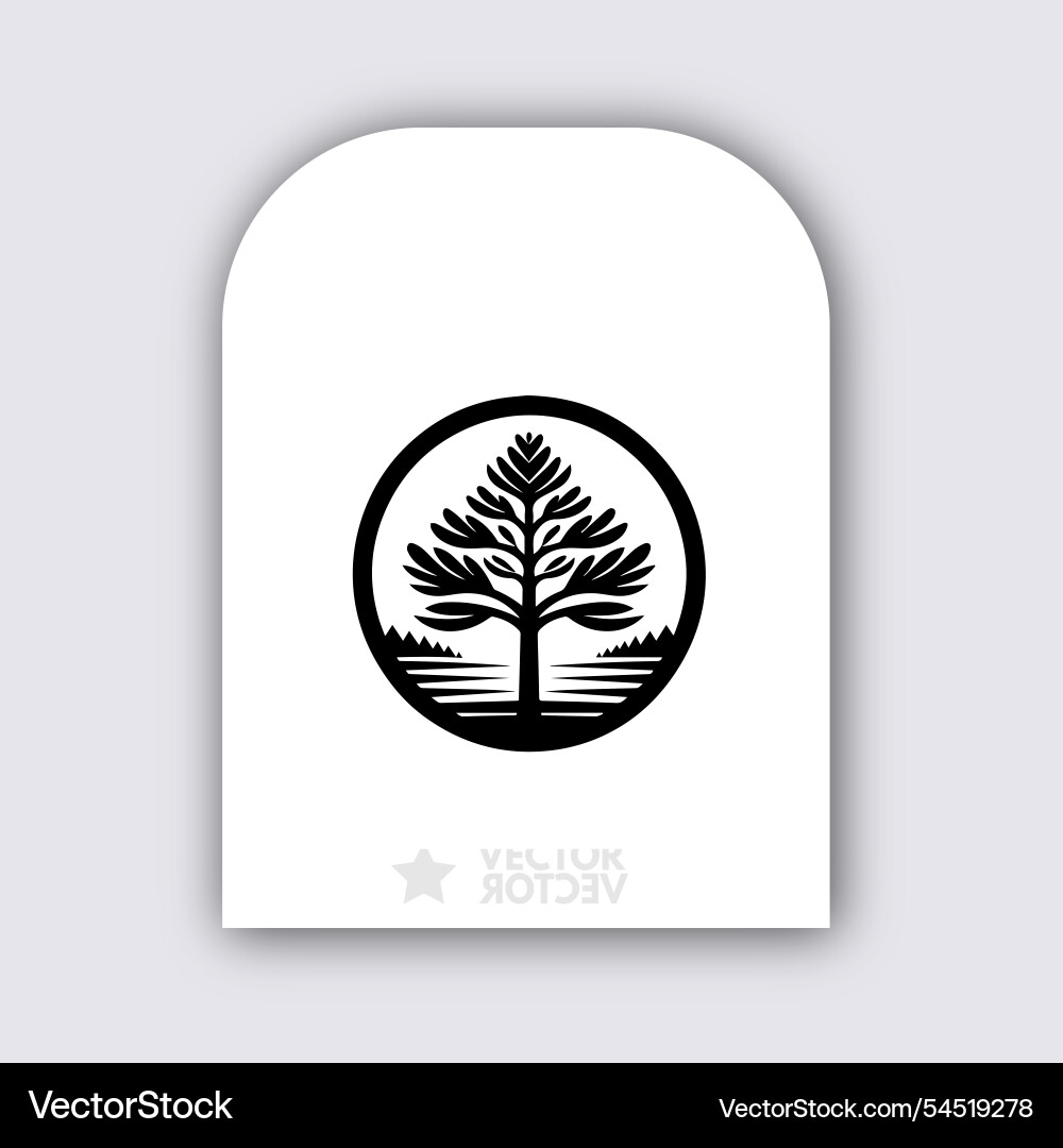 Pinienbaum-Symbol-Feier-Logo Pinienbaum-Symbol-Feier-Logo vektorbild