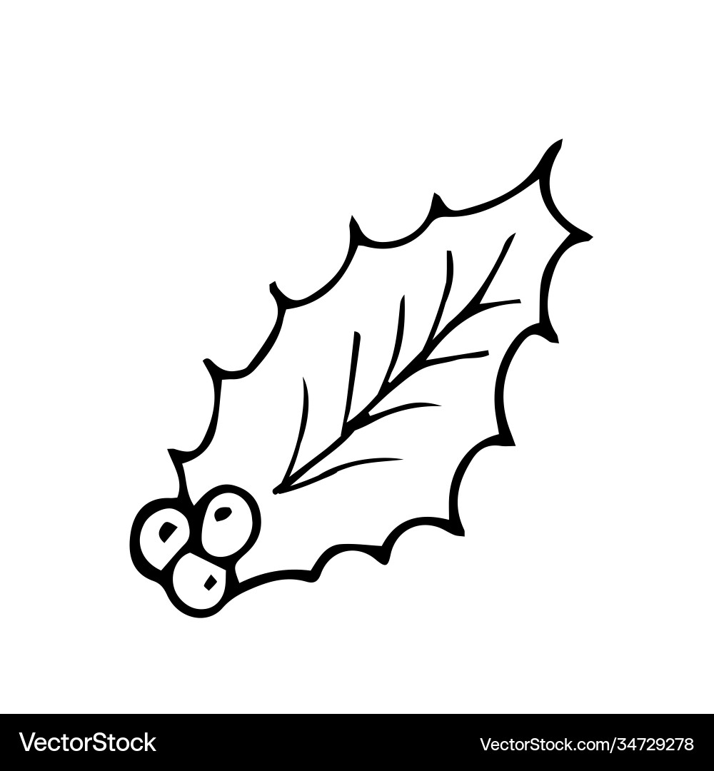 Set winter doodles with lettering Vector Image