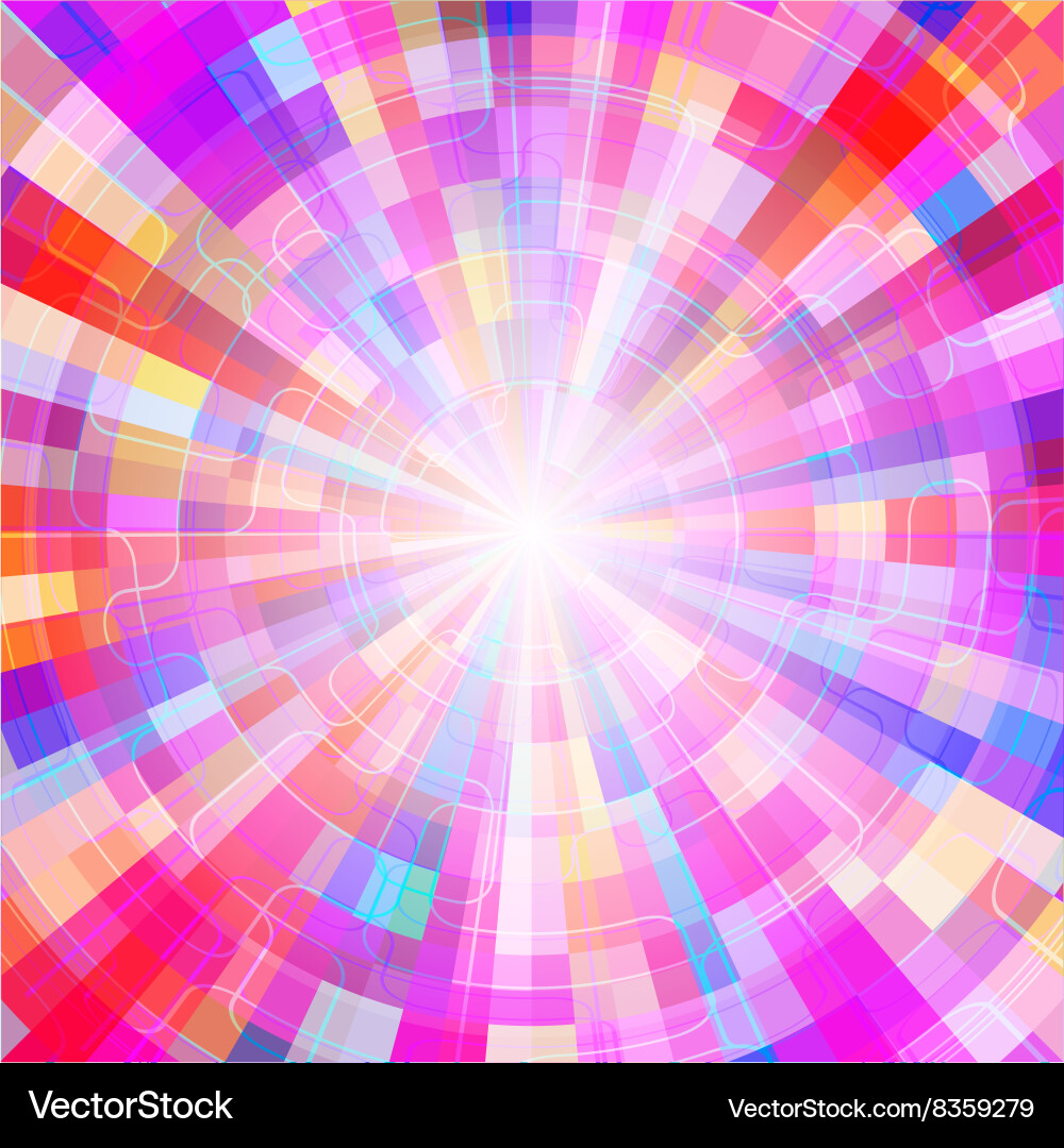 Abstract colorful shining circle tunnel background Vector Image