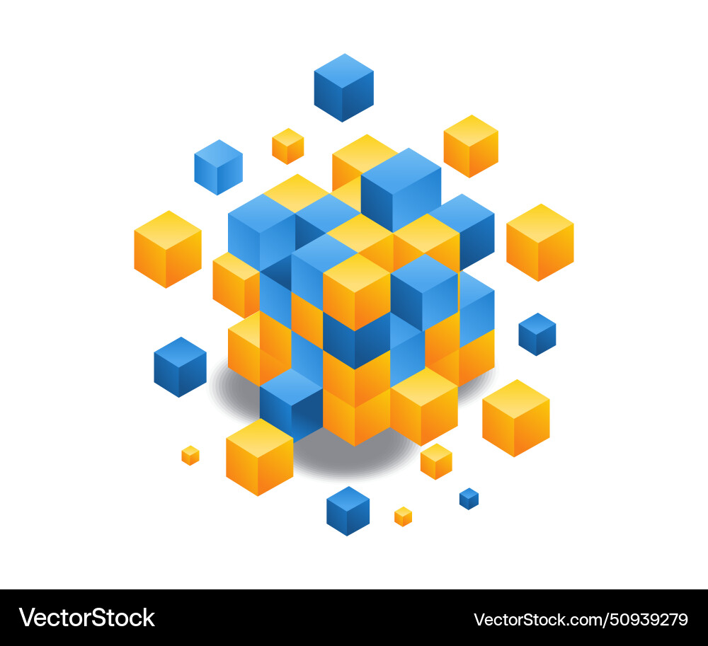 Abstract grid blockchain technology Abstract grid blockchain technology vector image