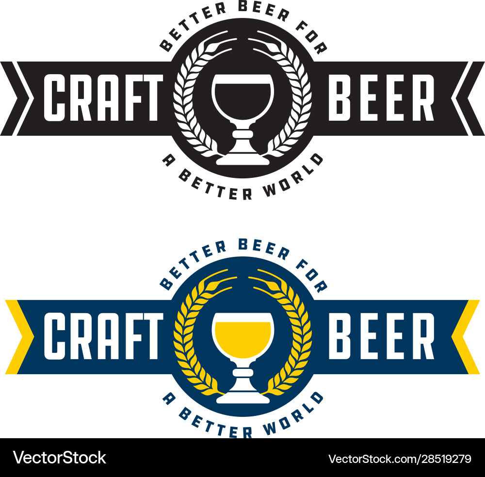 Craft beer banner style badge or label Craft beer banner style badge or label vector image