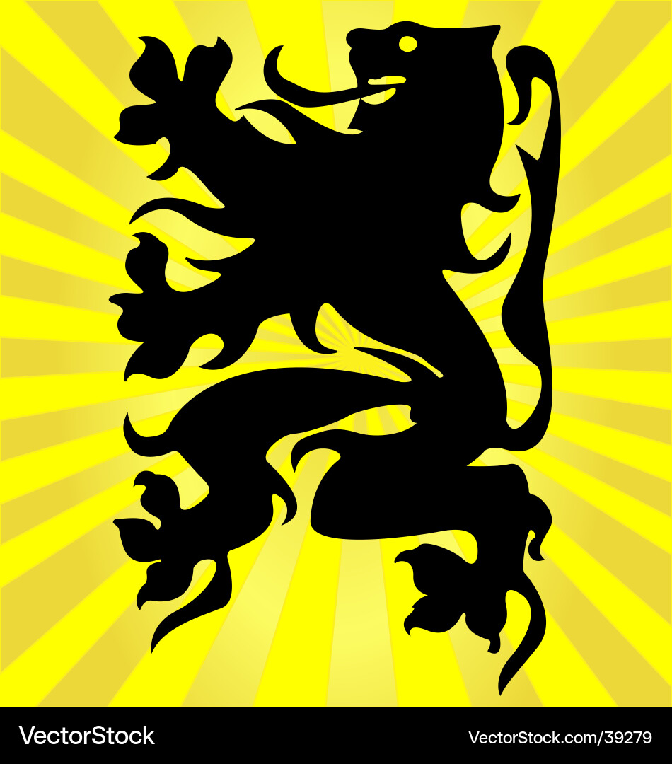 Flämische Löwe Emblem Vektorbild