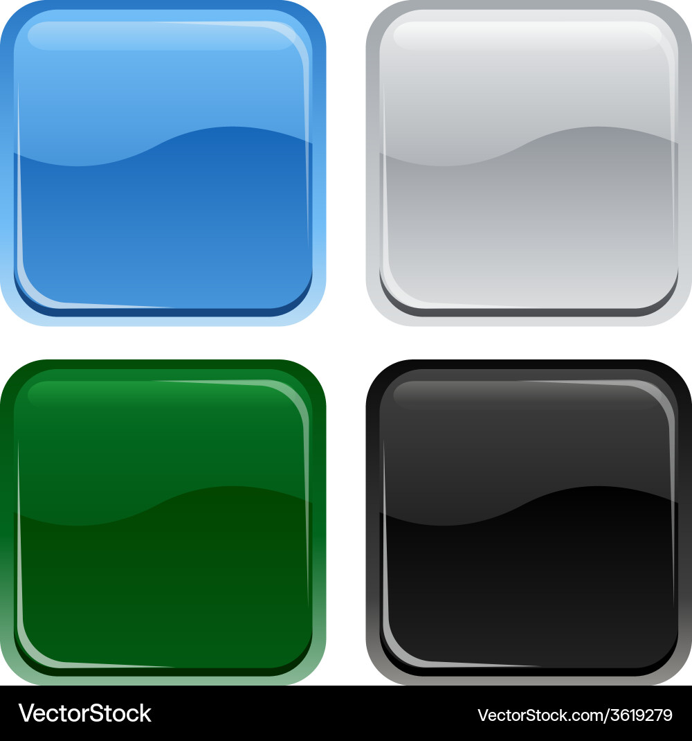 Glossy web square buttons vector image