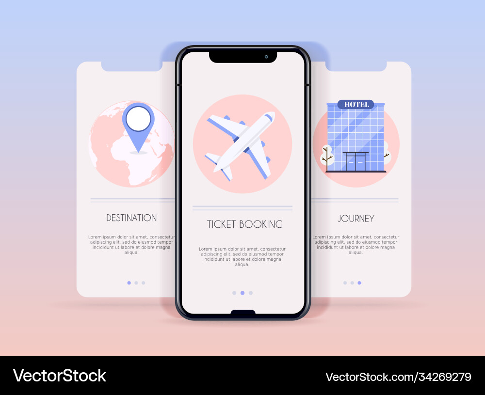Onboarding screens user interface kit for mobile Onboarding screens user interface kit for mobile vector image