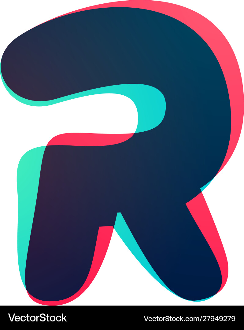 Overlapping gradient letter r logotype Overlapping gradient letter r logotype vector image