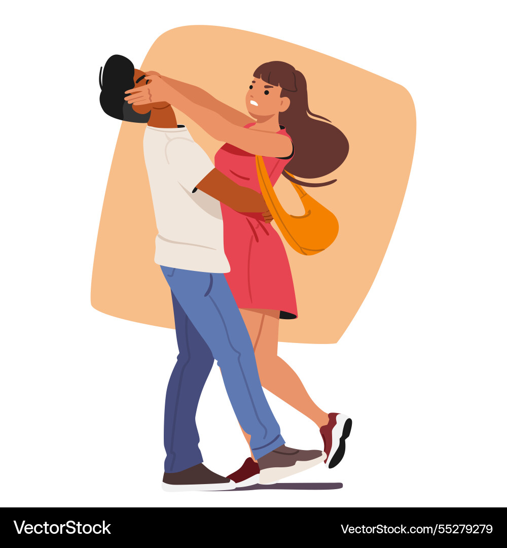 Young woman cartoon character putting strong Young woman cartoon character putting strong vector image