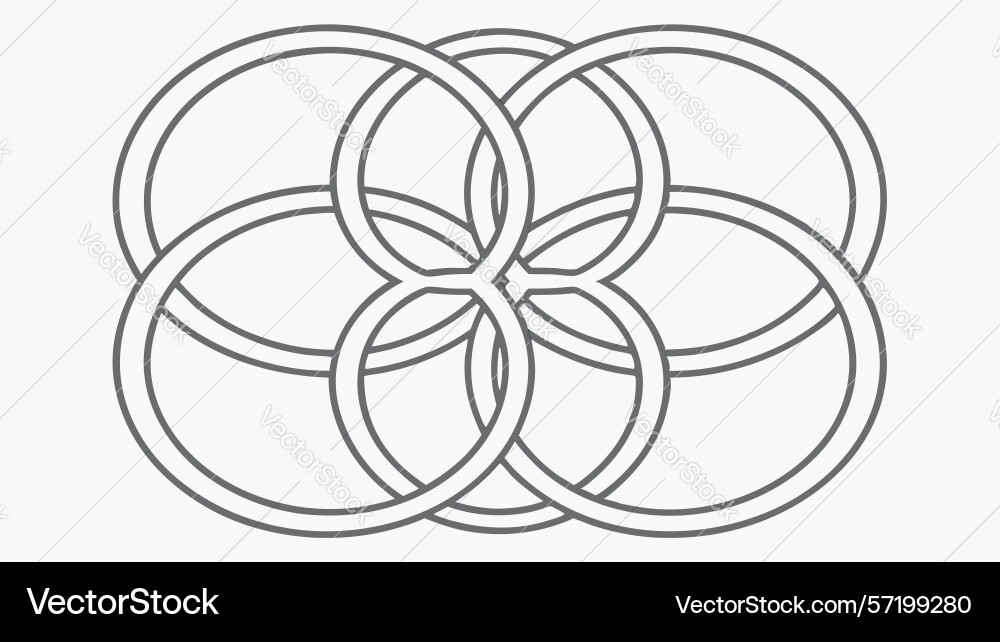 Abstract concentric overlapping circles design vector image