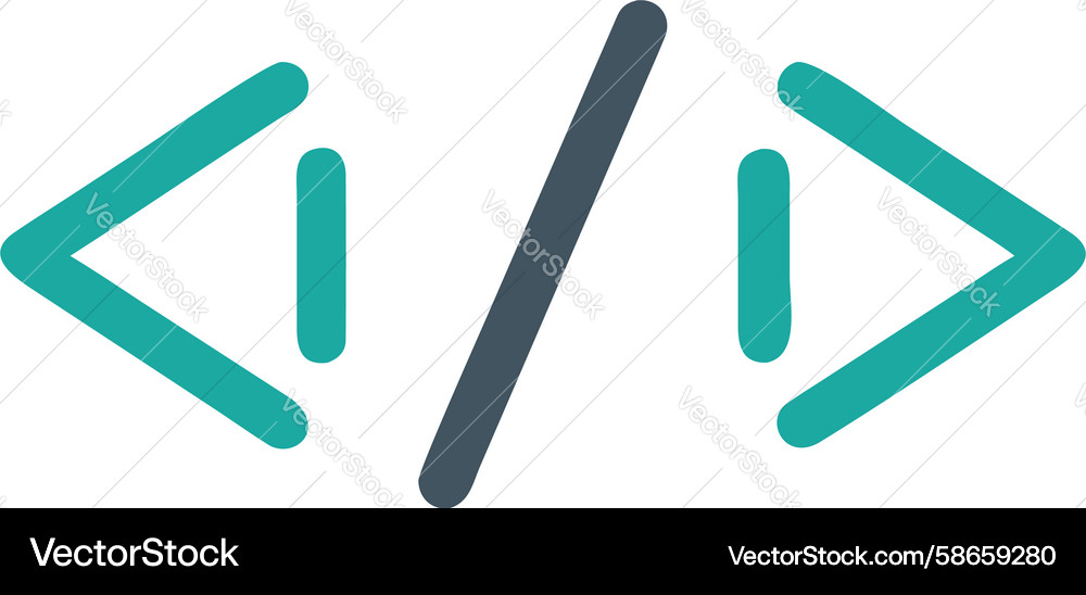 Code play icon - development and execution Vector Image