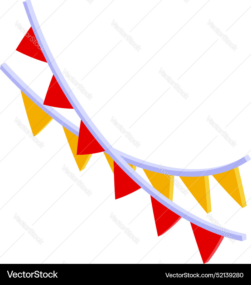 Colorful triangle flags hanging on a string Colorful triangle flags hanging on a string Vector Image