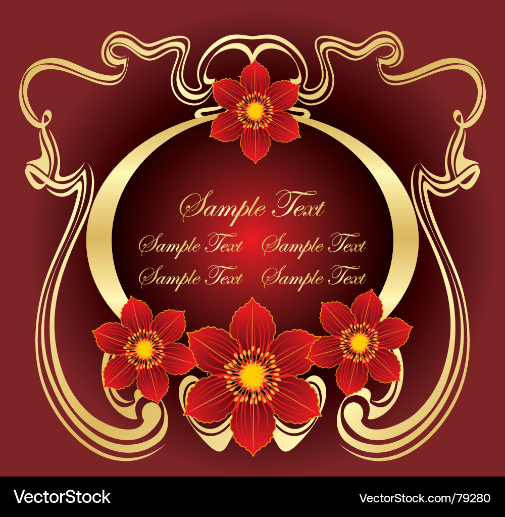 Elegant Floral Border Vector Image