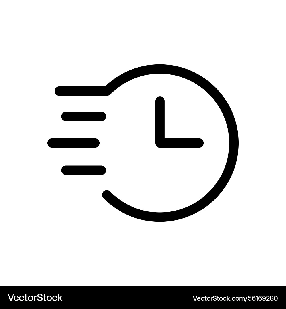 Fast-paced time icon representing speed Fast-paced time icon representing speed Vector Image