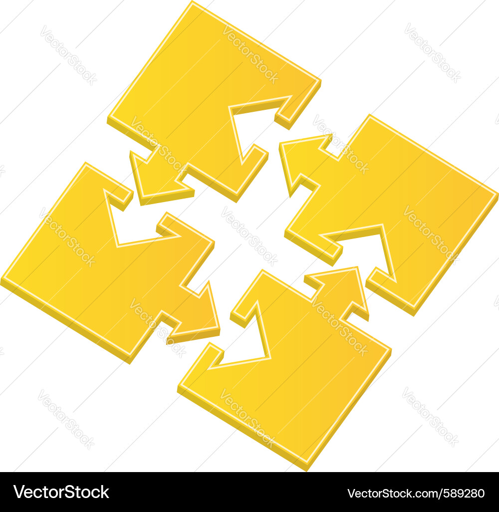 Jigsaw Puzzle with Arrows Vector Image