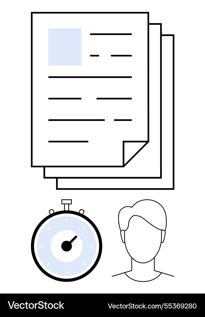 Job application and interview process with resume vector image