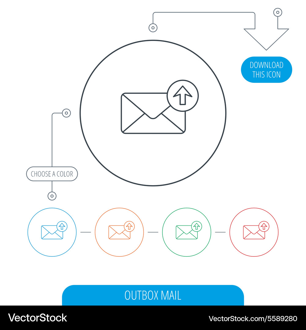 Mail outbox icon email message sign Vector Image
