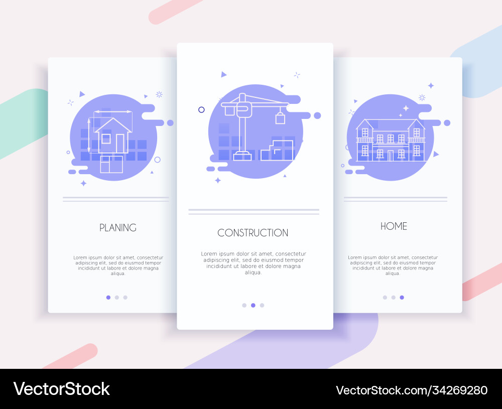 Onboarding screens user interface kit for mobile Onboarding screens user interface kit for mobile vector image