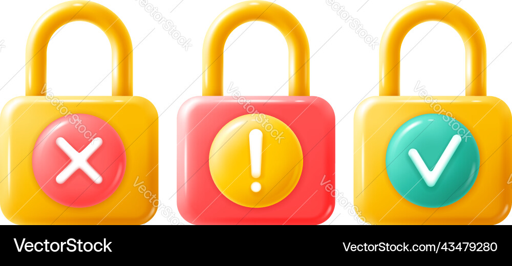 Padlocks set Royalty Free Vector Image - VectorStock