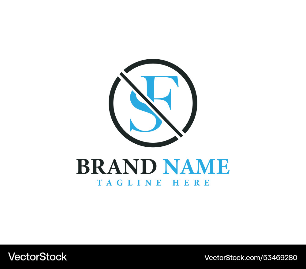 Sf fs letter monogram brand identity logo Vector Image