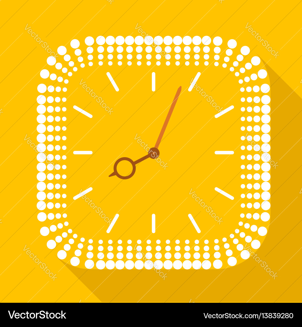 Square clock without numbers icon flat style Square clock without numbers icon flat style vector image