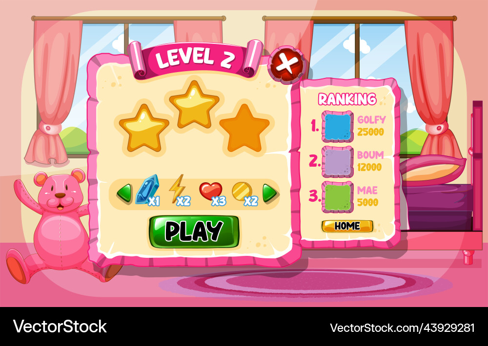 A game background template with elements Vector Image