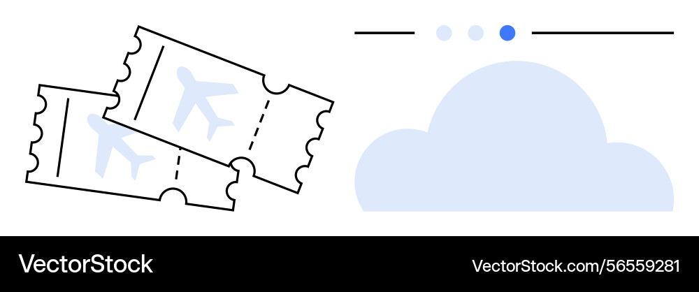 Airline tickets with cloud and loading progress Airline tickets with cloud and loading progress vector image
