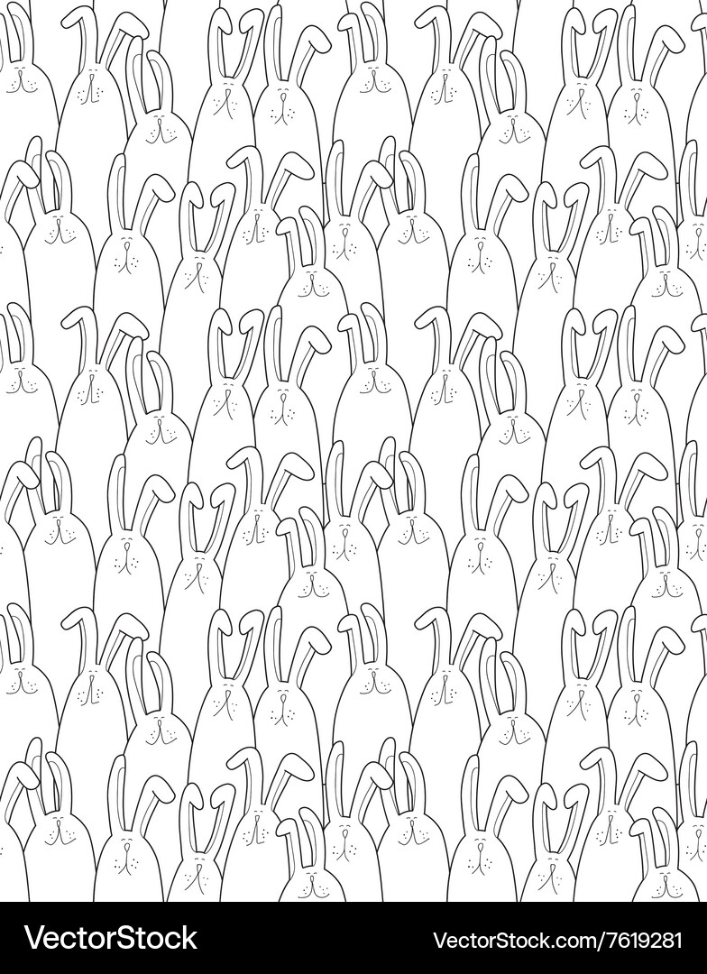 Background pattern with rabbits Vector Image