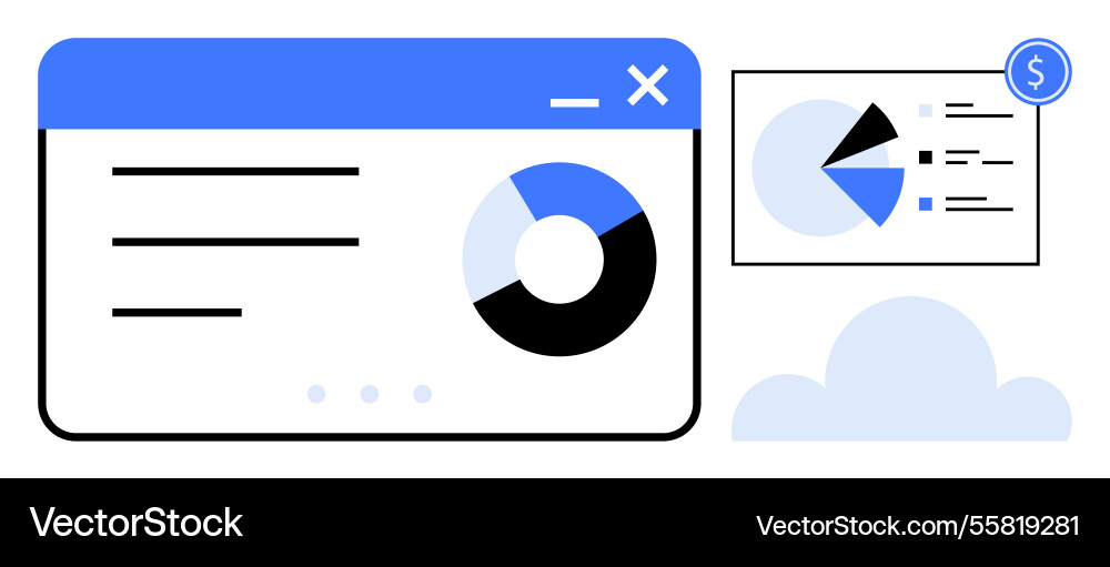 Data analytics dashboard with pie charts Vector Image