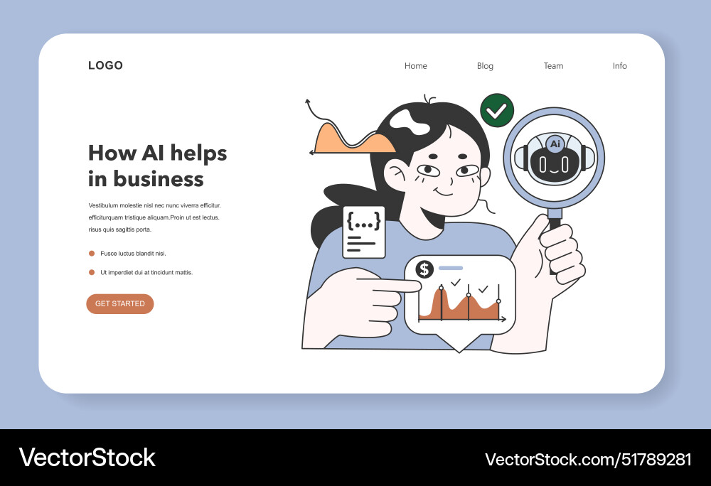 Help of artificial intelligence for business web Help of artificial intelligence for business web vector image