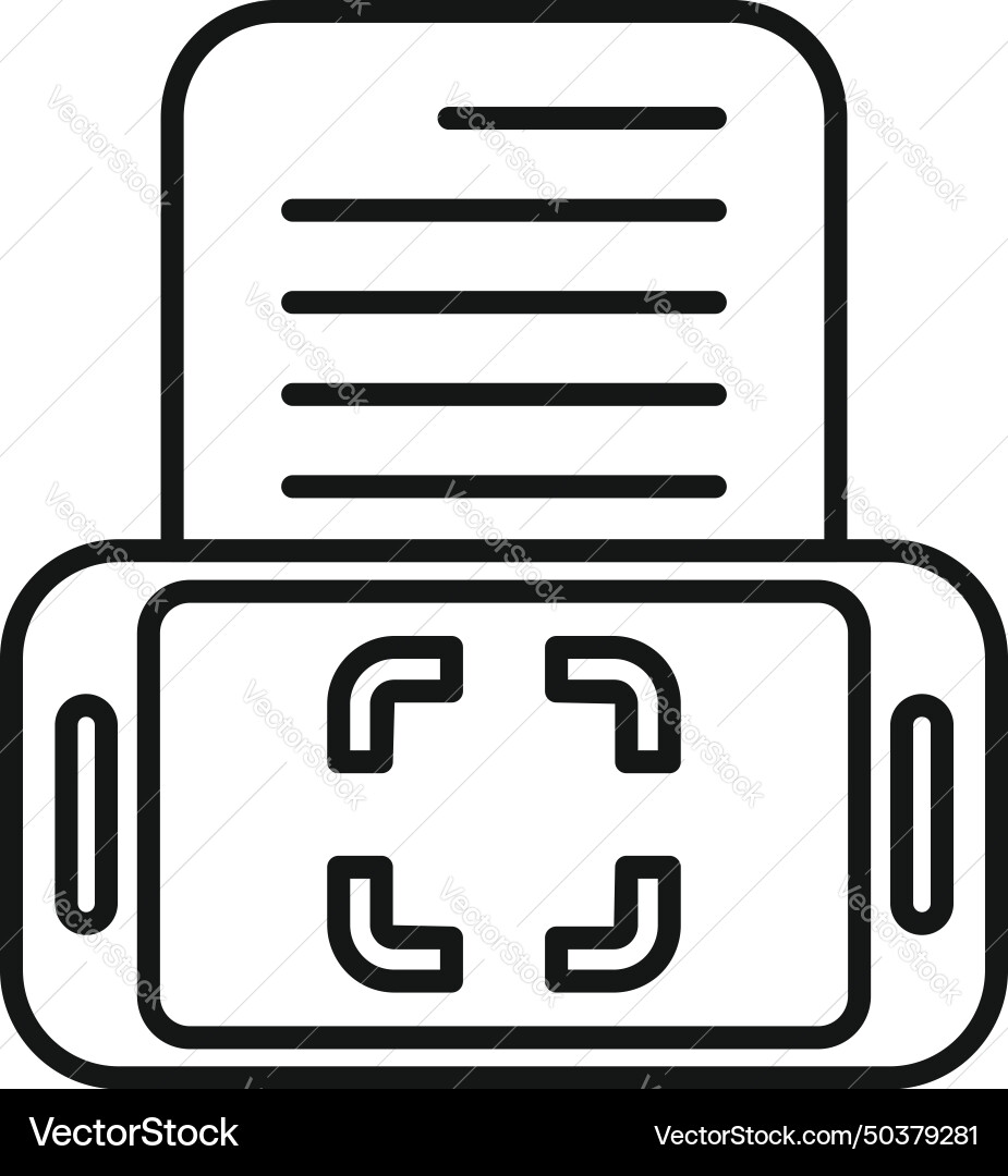 Scan online document icon outline data Scan online document icon outline data vector image