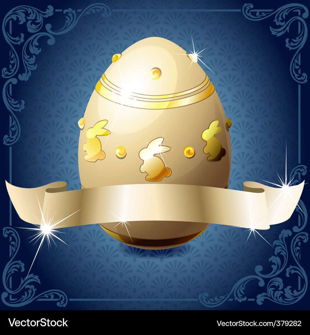 Elegant Gold Chocolate Egg Vector Image