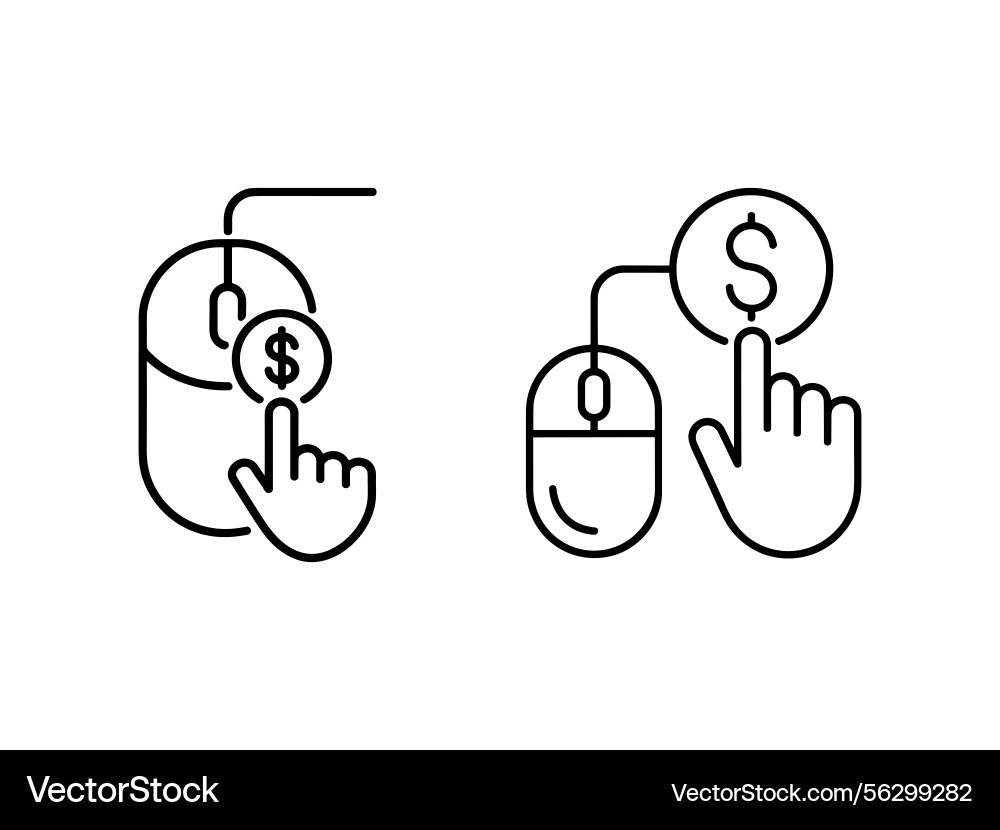Pay-Per-Click Mouse Click Icons vector image