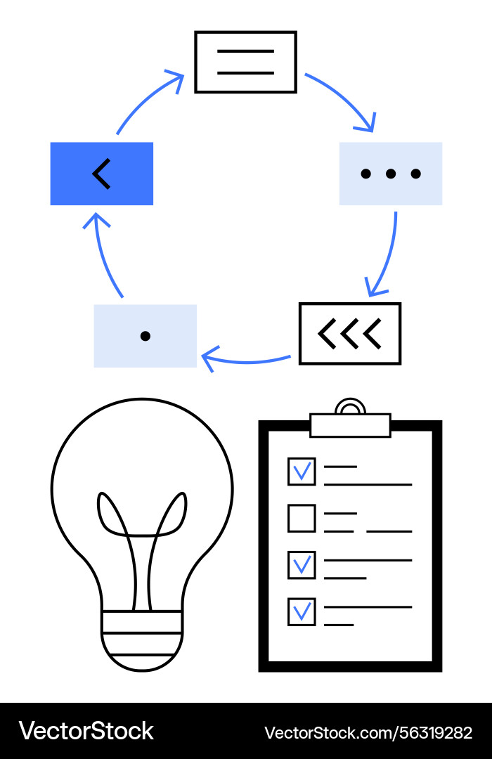 Workflow Process Cycle Diagram Vector Image