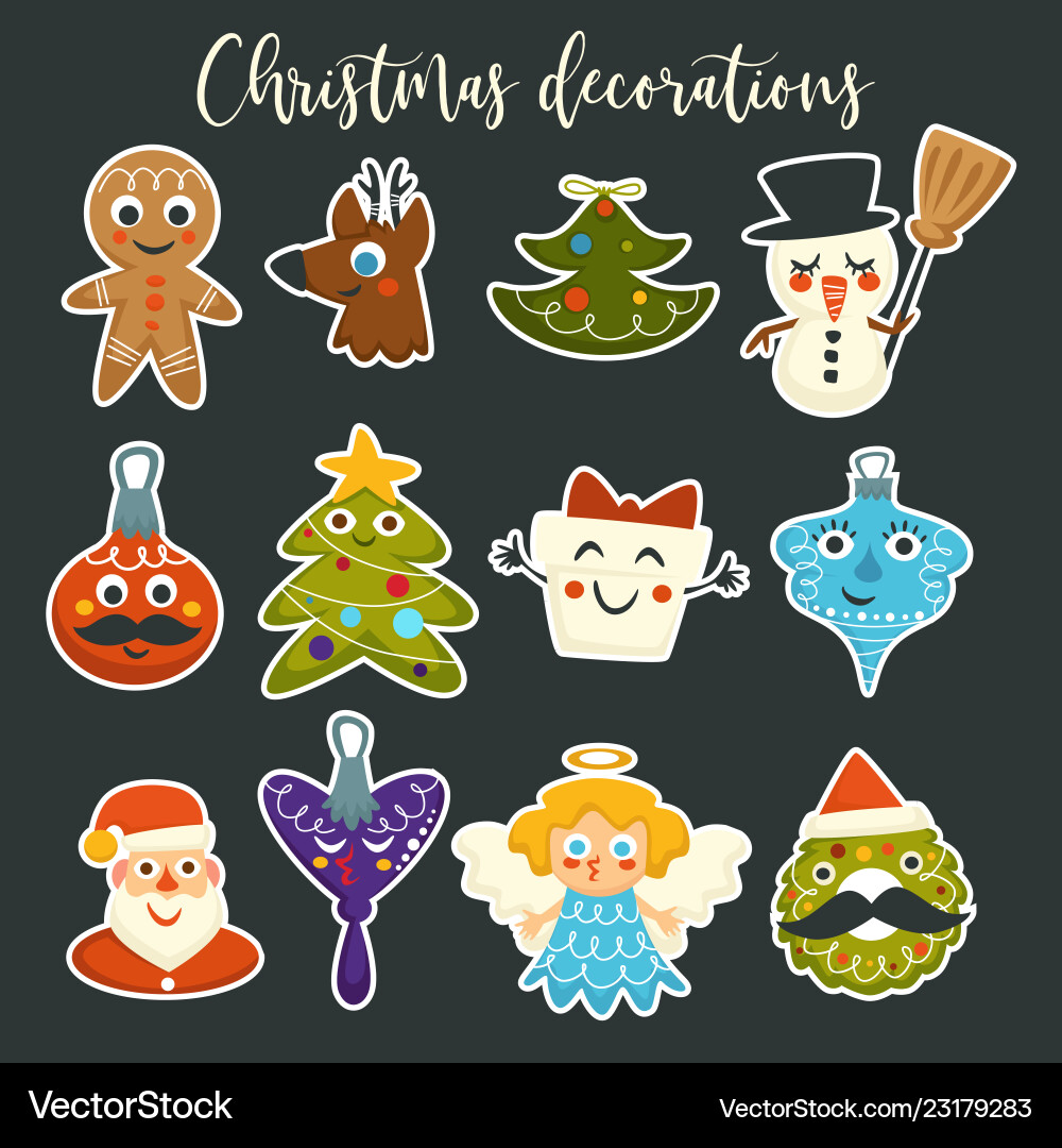 Christmas wintertime holiday symbols Christmas wintertime holiday symbols vector image