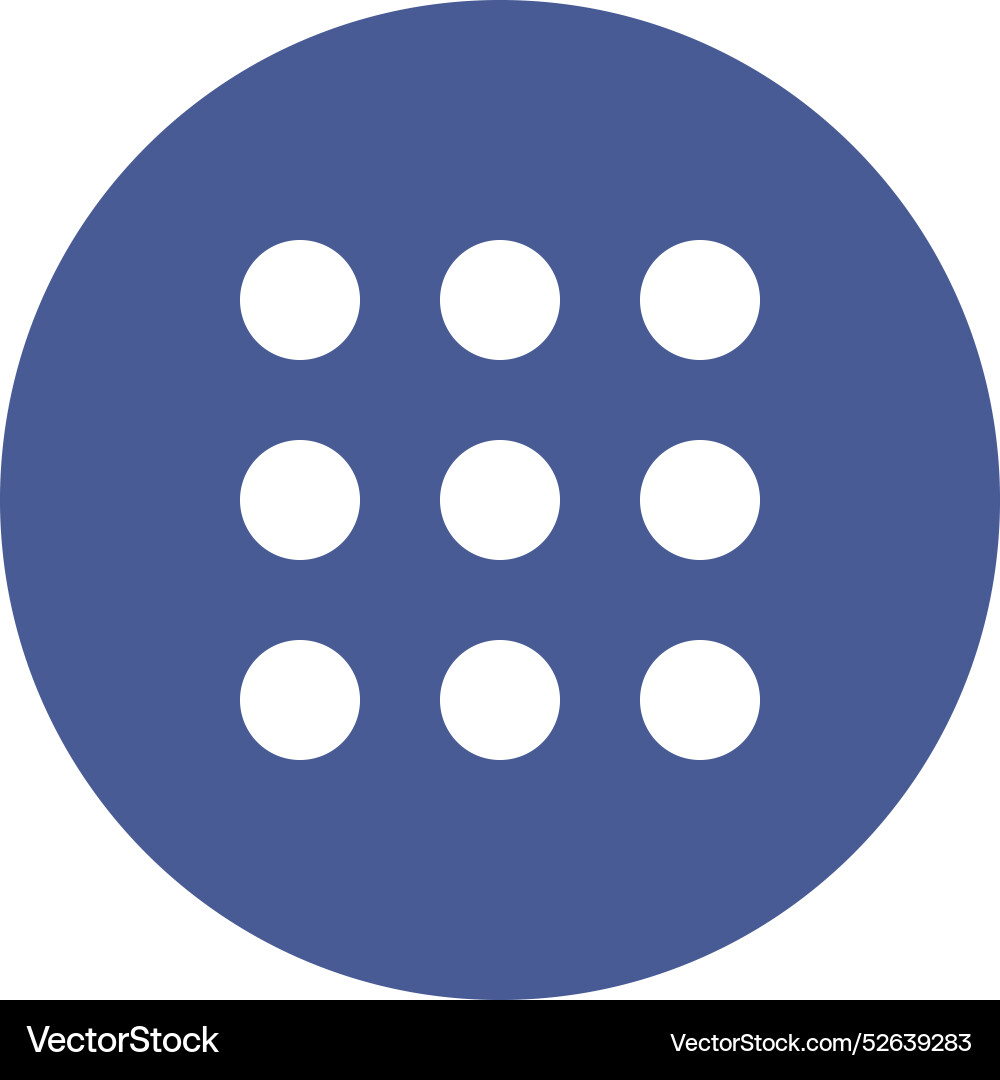 Menu button or dial icon in flat style vector image
