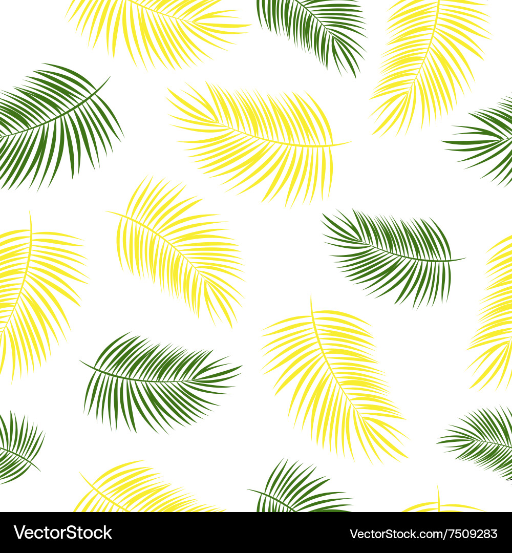 Palm leaf seamless pattern background vector image