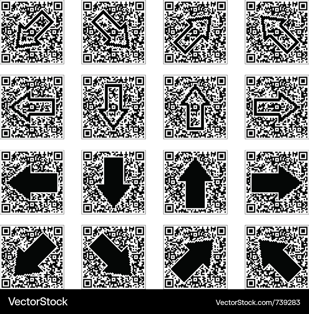 Qr code with arrows Vector Image