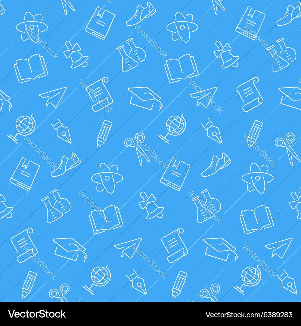 School Objects Seamless Background vector image
